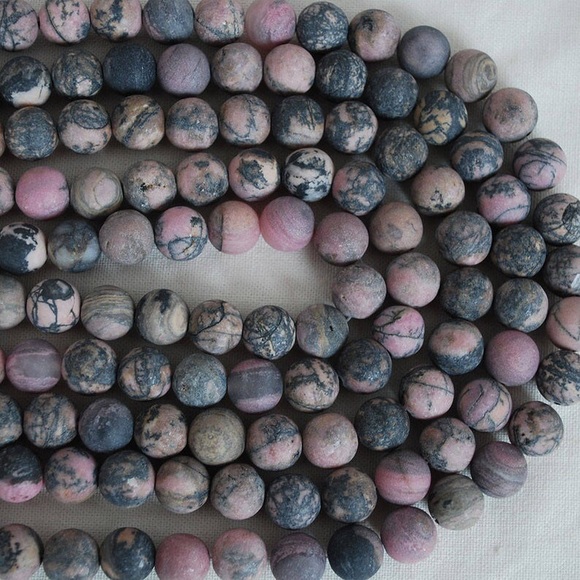 Matte rhodochrosite w small Shugnite in middle - Picture 2 of 7